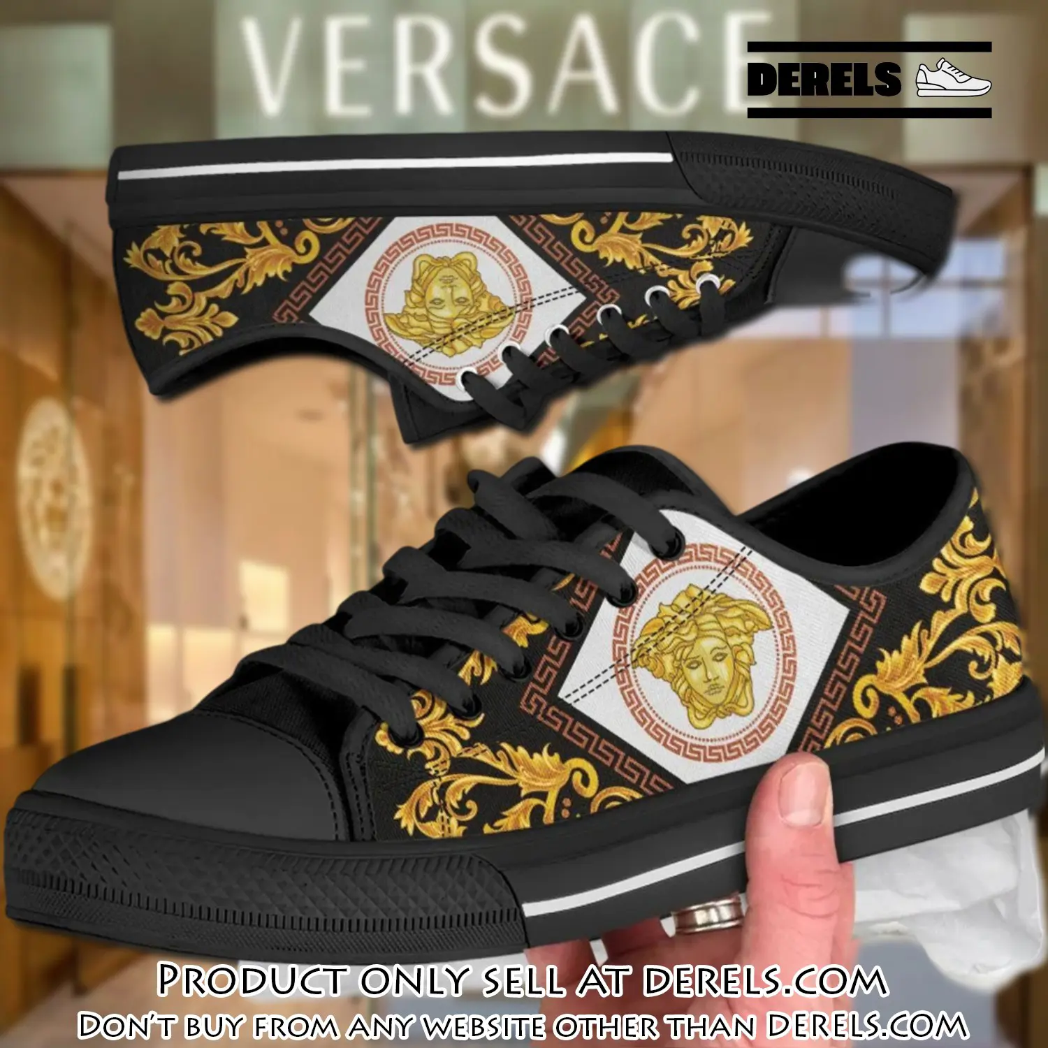 Versace medusa low top canvas shoes luxury brand gifts for men women dr2035337